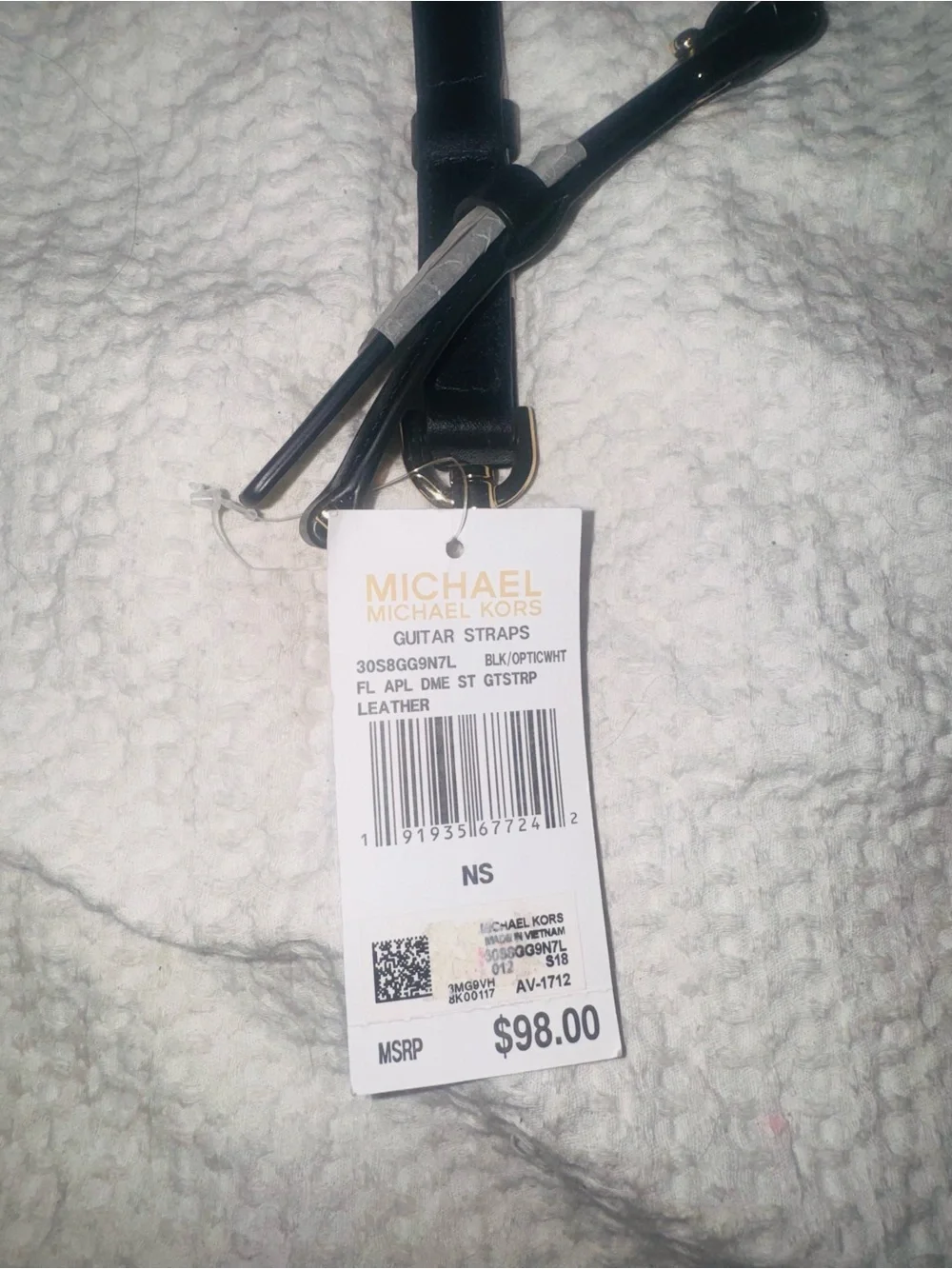 Michael Kor/MK Black Floral Appliqué Bag Strap, guitar strap 🌼 NWT- - Picture 5 of 14